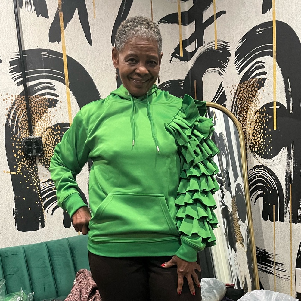 Ruffle Sleeve Hoodie
